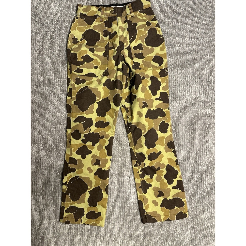 Vintage LL Bean Marsh Camo Pants Nylon GoreTex Lined Hunting Women's Size 4